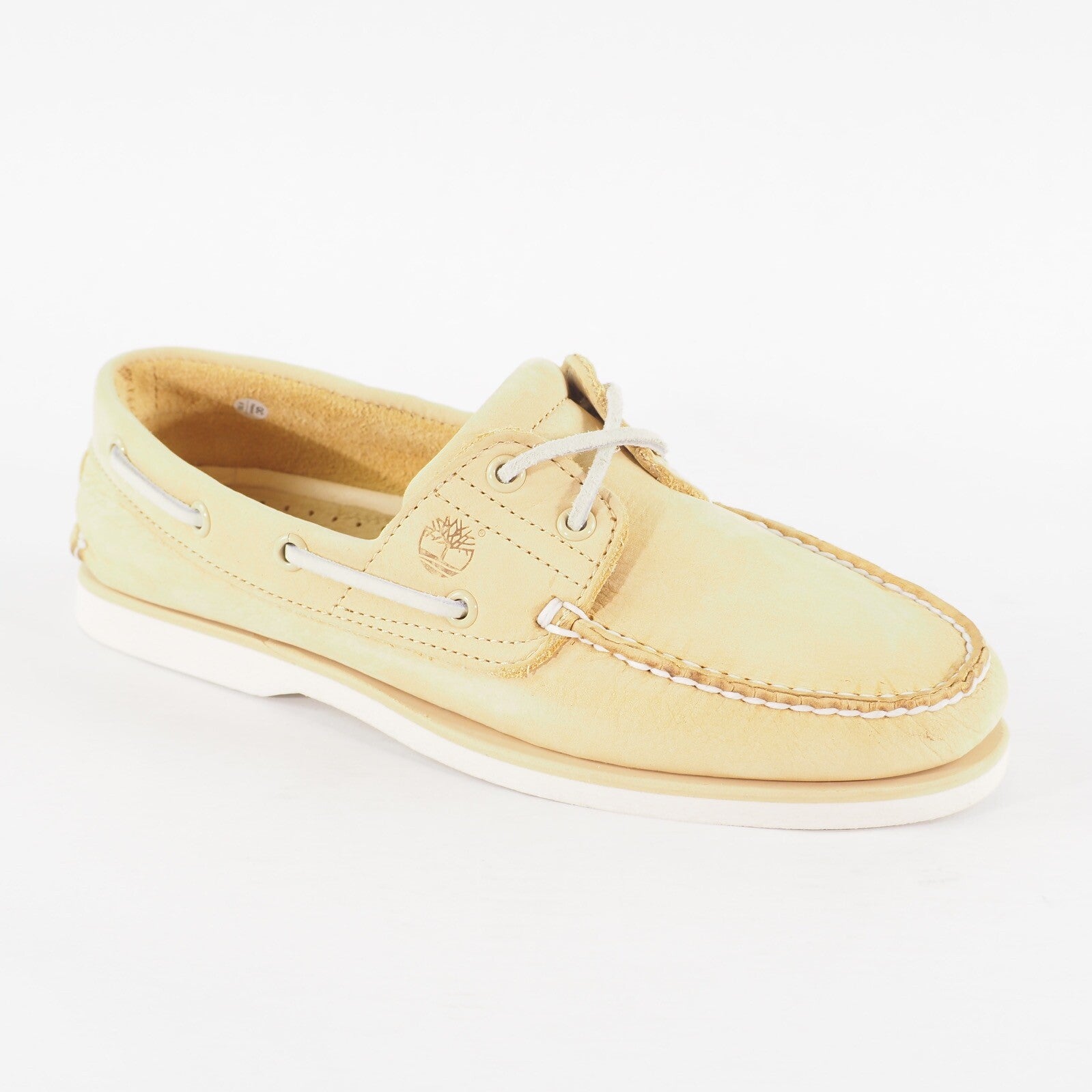 Mens Timberland Classic 2 Eye A1LKO Light Yellow Leather Lace Casual Boat Shoes