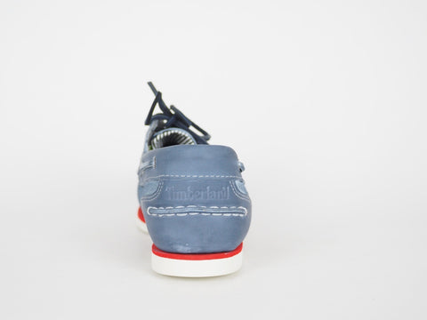 Womens Timberland Amherst 24675 Navy Leather Fabric Boat Shoes