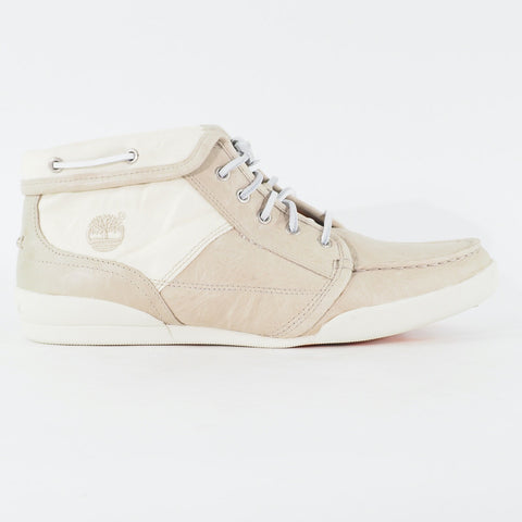 Mens Timberland EK Chukka 5265R Beige Leather Canvas Lace Up Casual Boots
