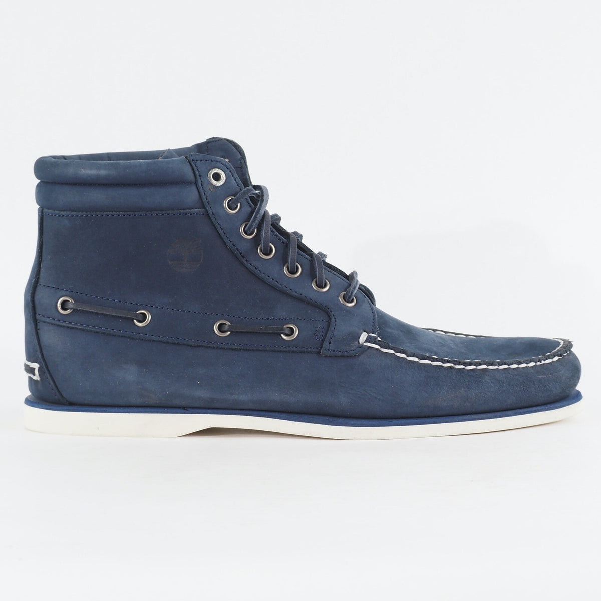 Mens Timberland 7 Eyed Chukka A13J4 Navy Blue Leather Lace Up Casual Boots