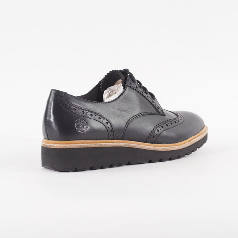 Womens Timberland Ellis Street Oxford A1MMD Jet Black Leather Lace Smart Shoes