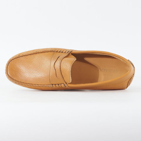 Mens Sebago Tirso Penny B161312 Medium Tan Leather Slip On Formal Loafer Shoes