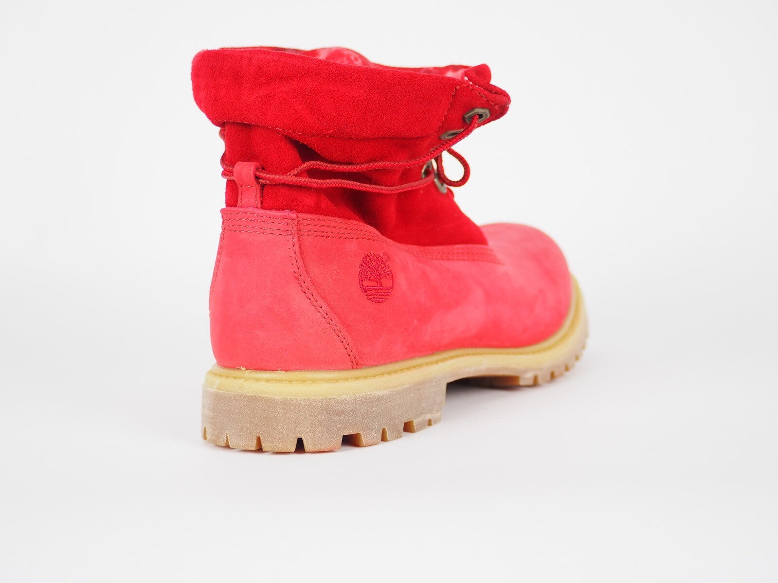Womens Timberland Authentics A13ZT Red Leather Roll Top Warm Winter Chukka Boots