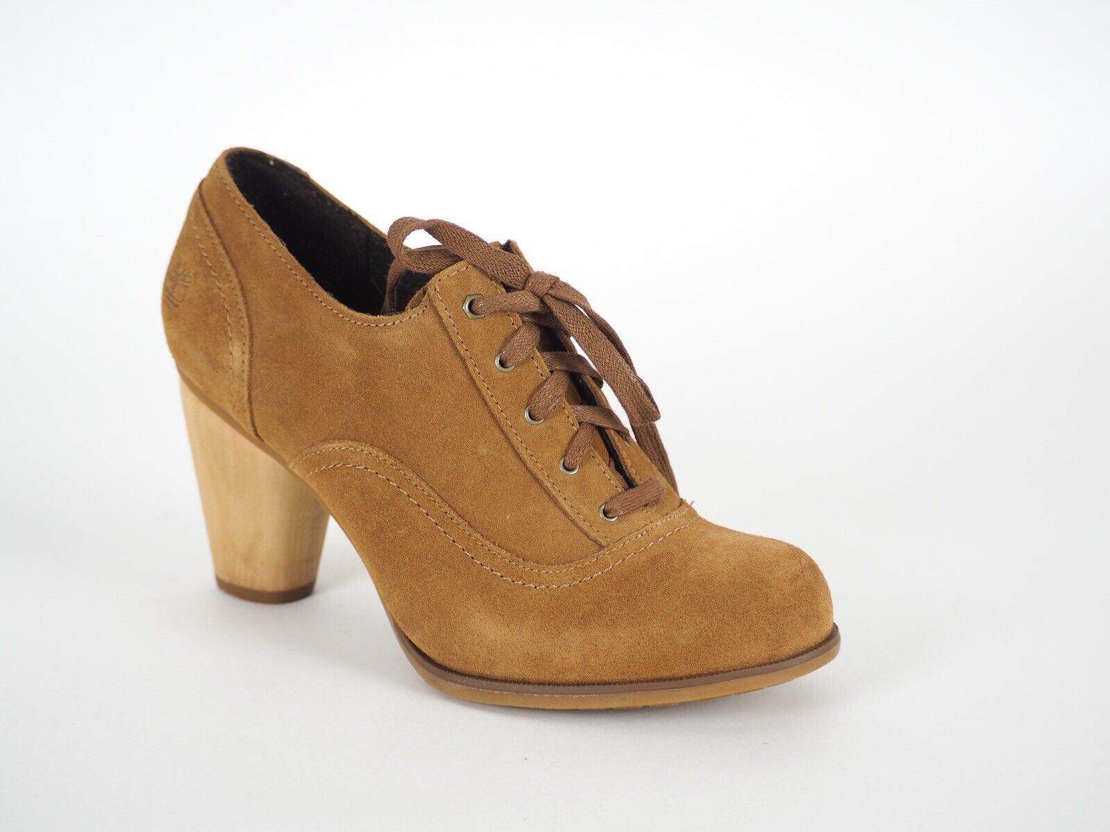 Womens Timberland Earthkeepers 3829R Light Brown Leather Lace Up High Heel Boots