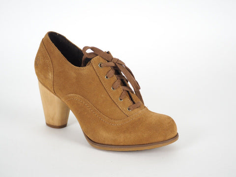 Womens Timberland Earthkeepers 3829R Light Brown Leather Lace Up High Heel Boots