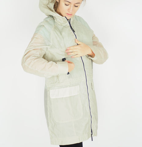 Womens Jack Wolfskin Tecnic 1305541 Dusty Grey Zip Up Windproof Hooded Parka