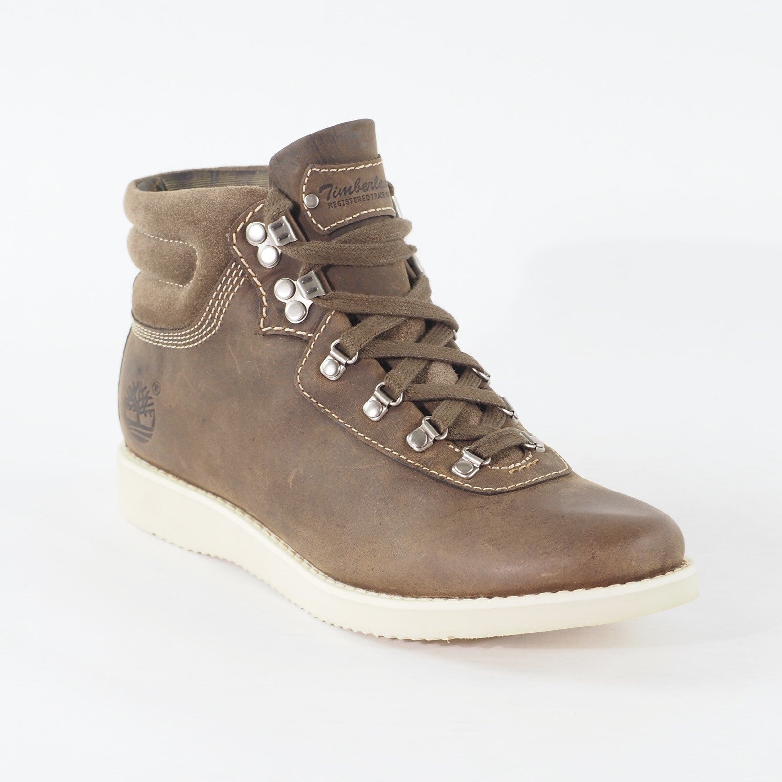 Womens Timberland Brattle Hiker 3354R Dark Olive Leather Lace Up Casual Boots