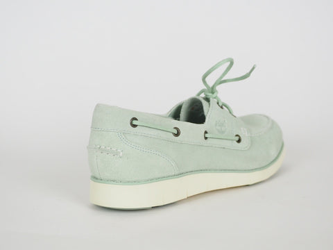 Womens Timberland Lakeville A1GDF Silt Green Suede Moccasin Boat Shoes