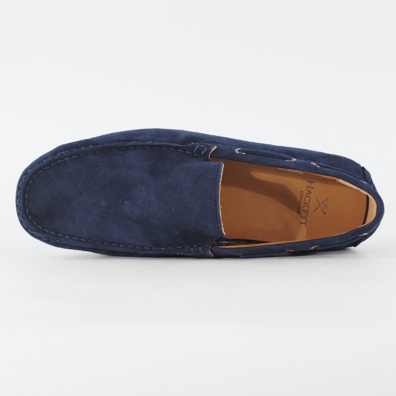 Mens Hackett London HMS20690 595 Soft Driver Navy Leather Slip On Casual Shoes