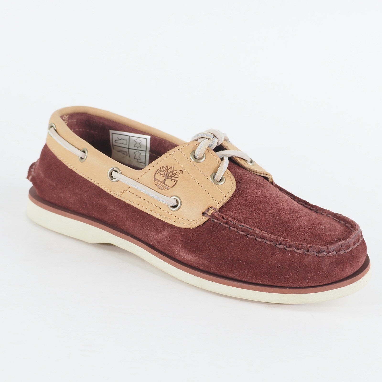 Mens Timberland Classic 2 Eyed 29586 Burgundy Leather Lace Up Casual Boat Shoes