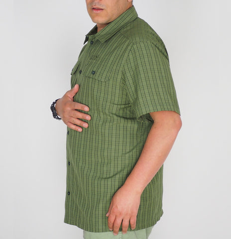 Mens Jack Wolfskin Thompson 1401041 Burnt Olive Short Sleeved Shirt 