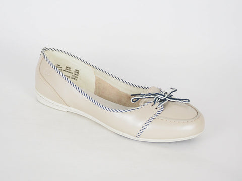 Womens Timberland Earthkeepers Belle Island 24650 Cream Pearlised Leather Shoes
