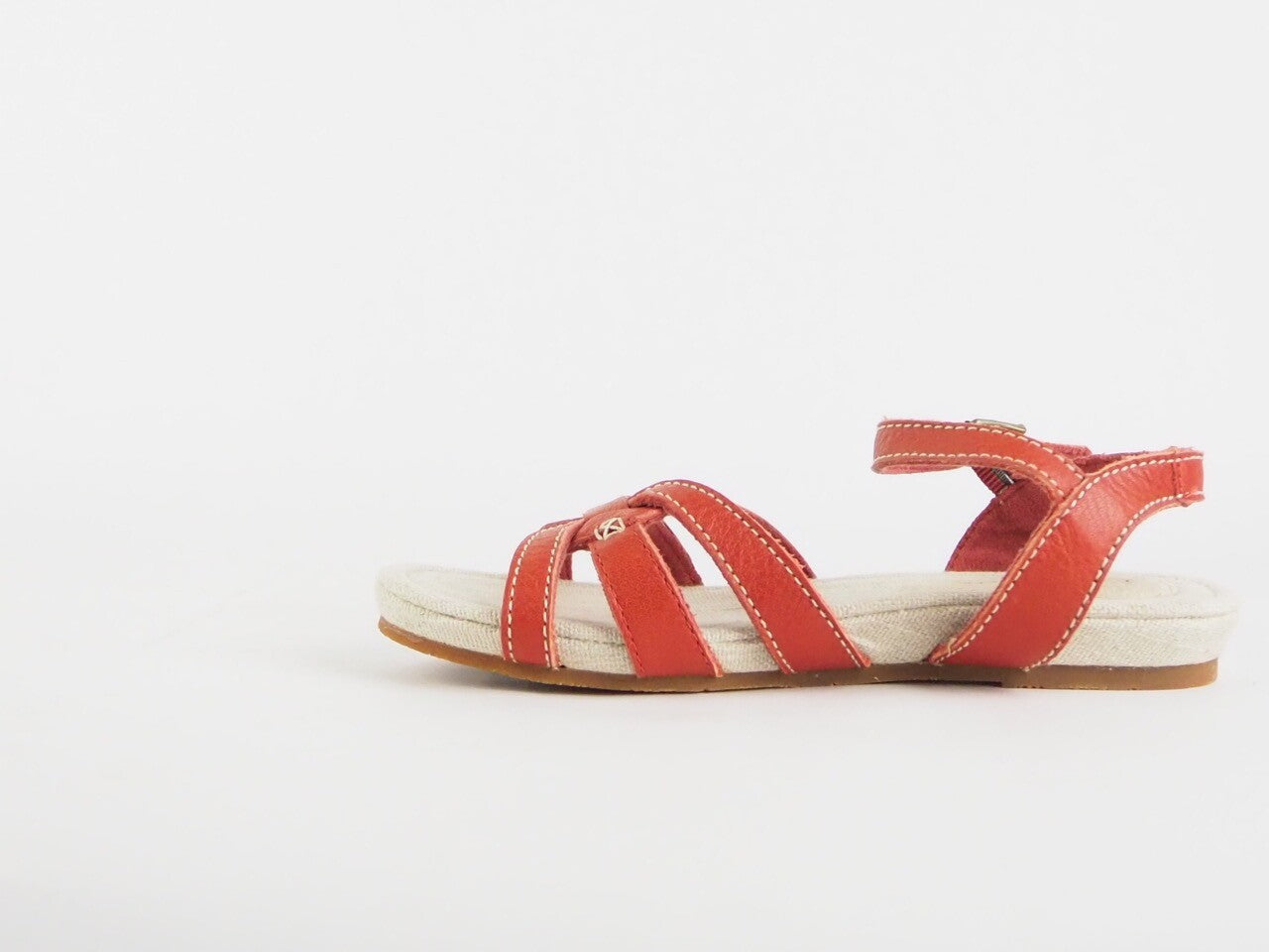 Womens Timberland Ek Narragansett 8216R Red Leather Ankle Strap Sandals