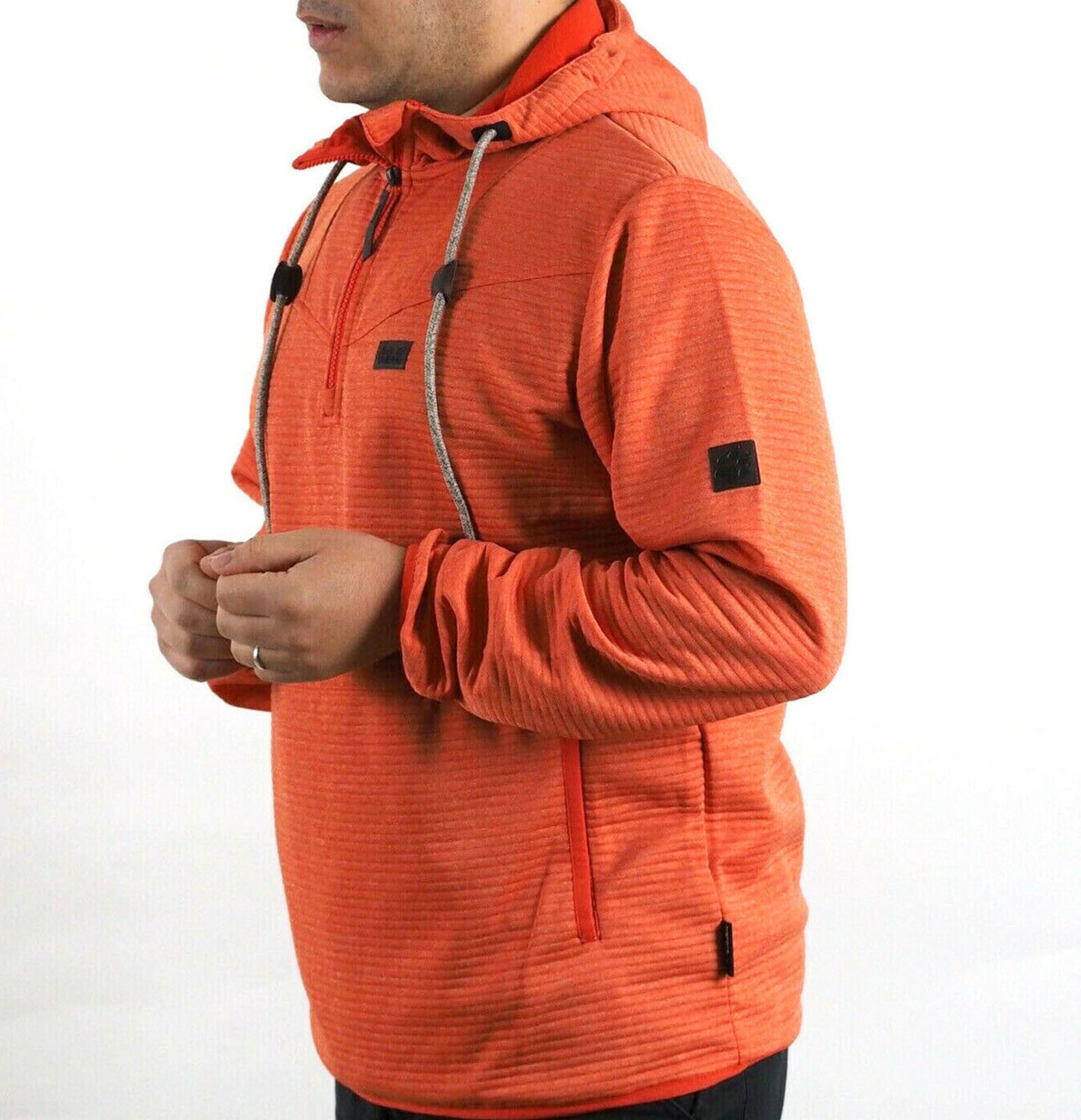 Mens Jack Wolfskin Tongari Nanuk 1803432Half Zip Orange Warm Hoddie