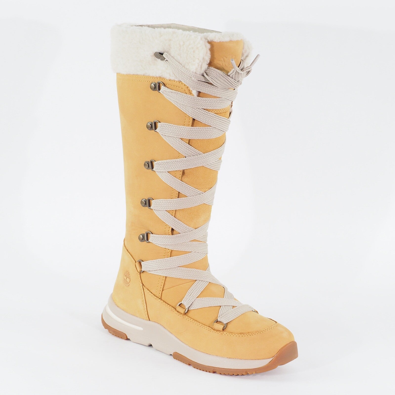 Womens Timberland Mabel Town Waterproof A1ZRU Wheat Leather Tall Snow Boots