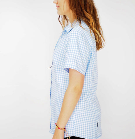 Womens Jack Wolfskin Kepler 1401723 Pale Purple Checks Light Short Sleeve Shirt