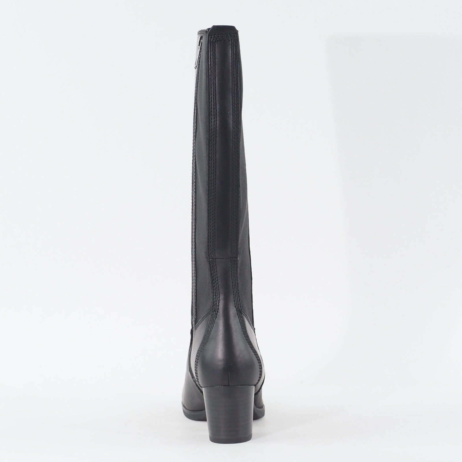 Womens Timberland Knee High A1RAW Black Leather Zip Up Casual Heeled Boots