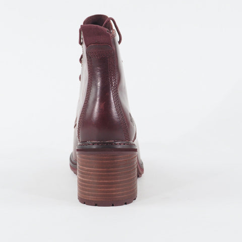 Womens Timberland Sienna High A23M6 Burgundy Leather Lace Up Casual Ankle Boots