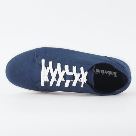 Mens Timberland Bayham Ox A1PGH Navy Blue Canvas Lace Up Low Top Casual Shoes