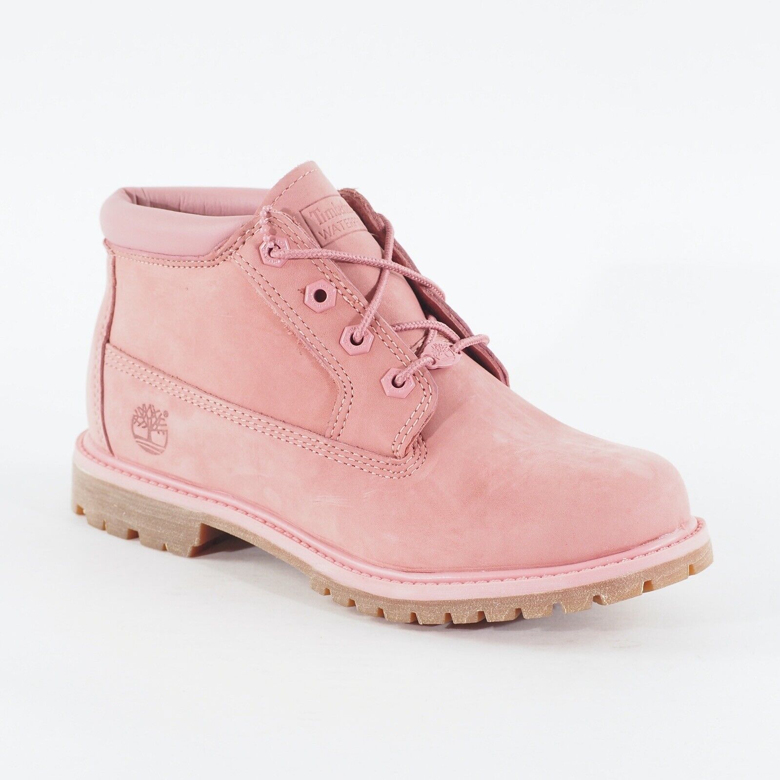 Womens Timberland Nellie Chukka A14QW Dusty Pink Leather Lace Up Walking Boots