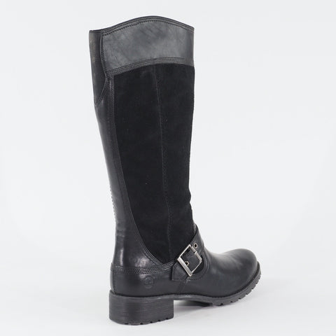 Womens Timberland EK Bethel Tall 8324A Black Leather Zip Up Casual Ladies Boots