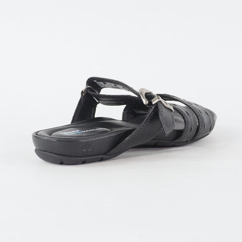 Womens Timberland Pleasant Bay Slide 25636 Black Leather Buckle Casual Sandals