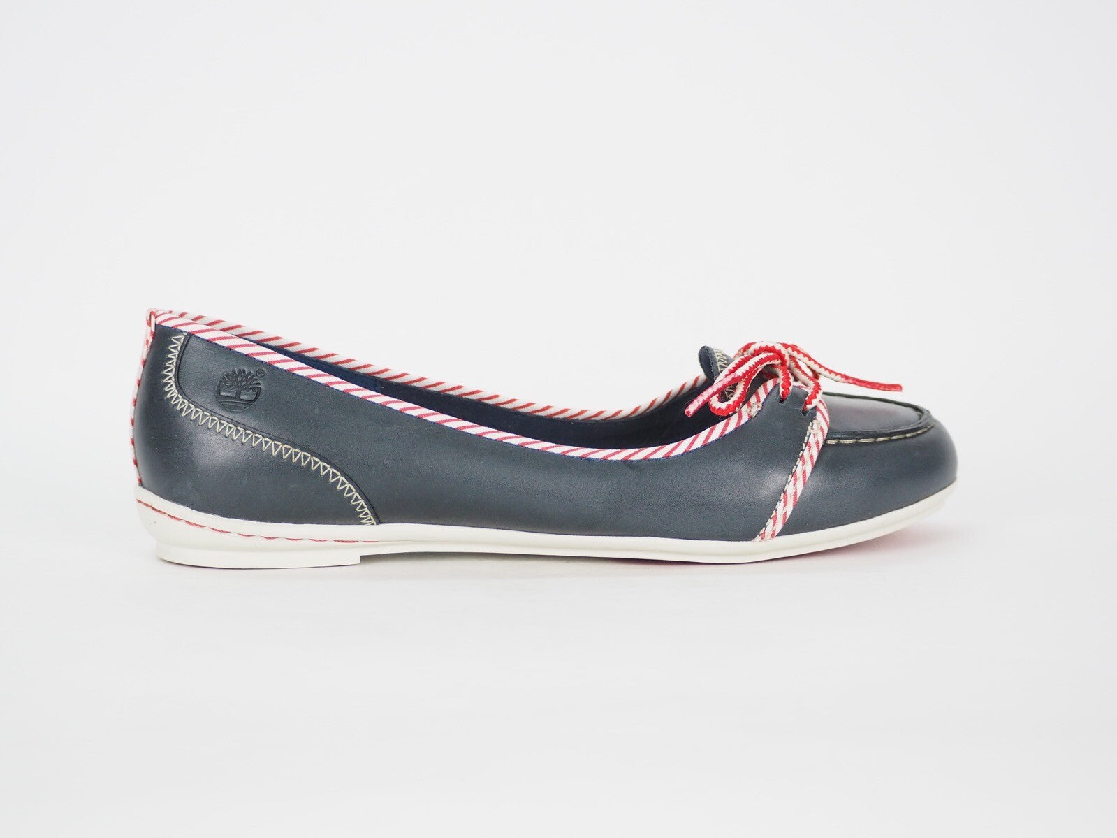 Womens Timberland Belle Island 24647 Navy Blue Leather Casual Ballerina Flats