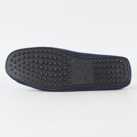 Mens Hackett London HMS20690 595 Soft Driver Navy Leather Slip On Casual Shoes