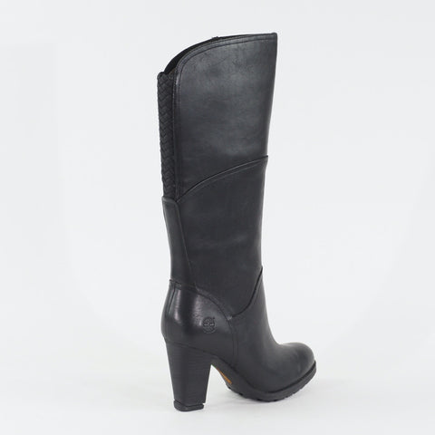 Womens Timberland Stratham 8610A Black Leather Zip Side Formal Tall Boots