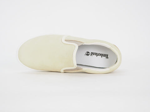 Womens Timberland Brattleboro A18SU Beige Leather Casual Light Slip On Shoes