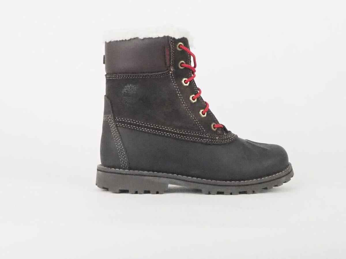 Youths Timberland Asphalt Duck 8372R Brown Leather Lace Up Kids Boots 