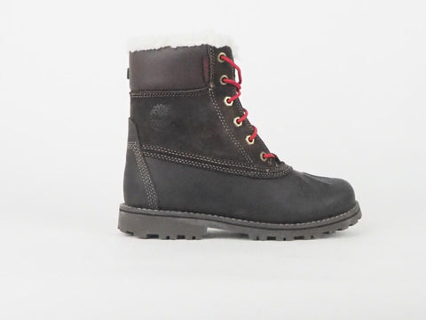 Youths Timberland Asphalt Duck 8372R Brown Leather Lace Up Kids Boots 