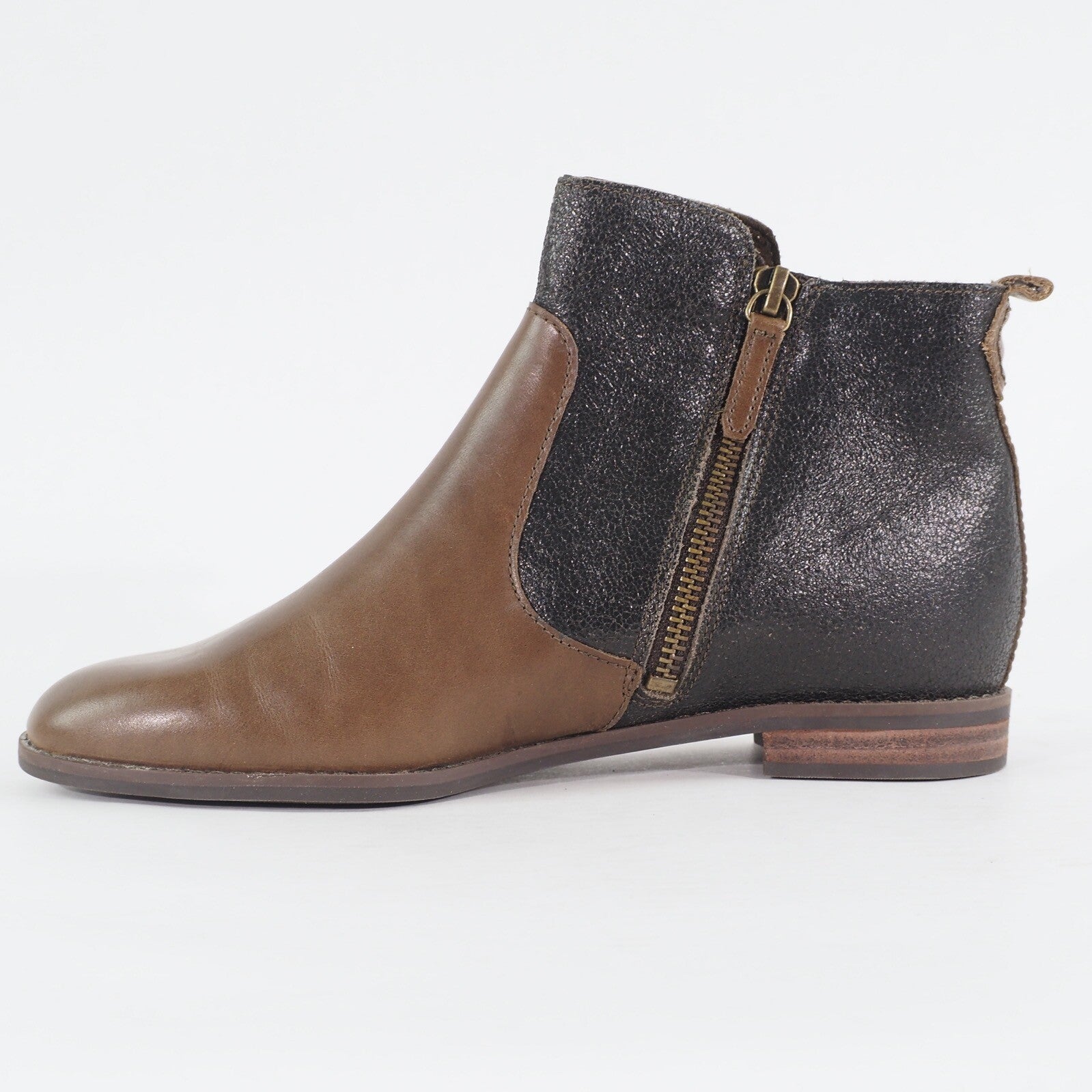 Womens Timberland Canteen Ankle A1KM7 Brown Leather Zip Up Casual Chelsea Boots