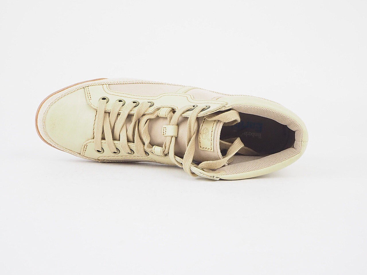Womens Timberland Northport 3964R Cream Leather Fabric Lace Up Chukka Shoes