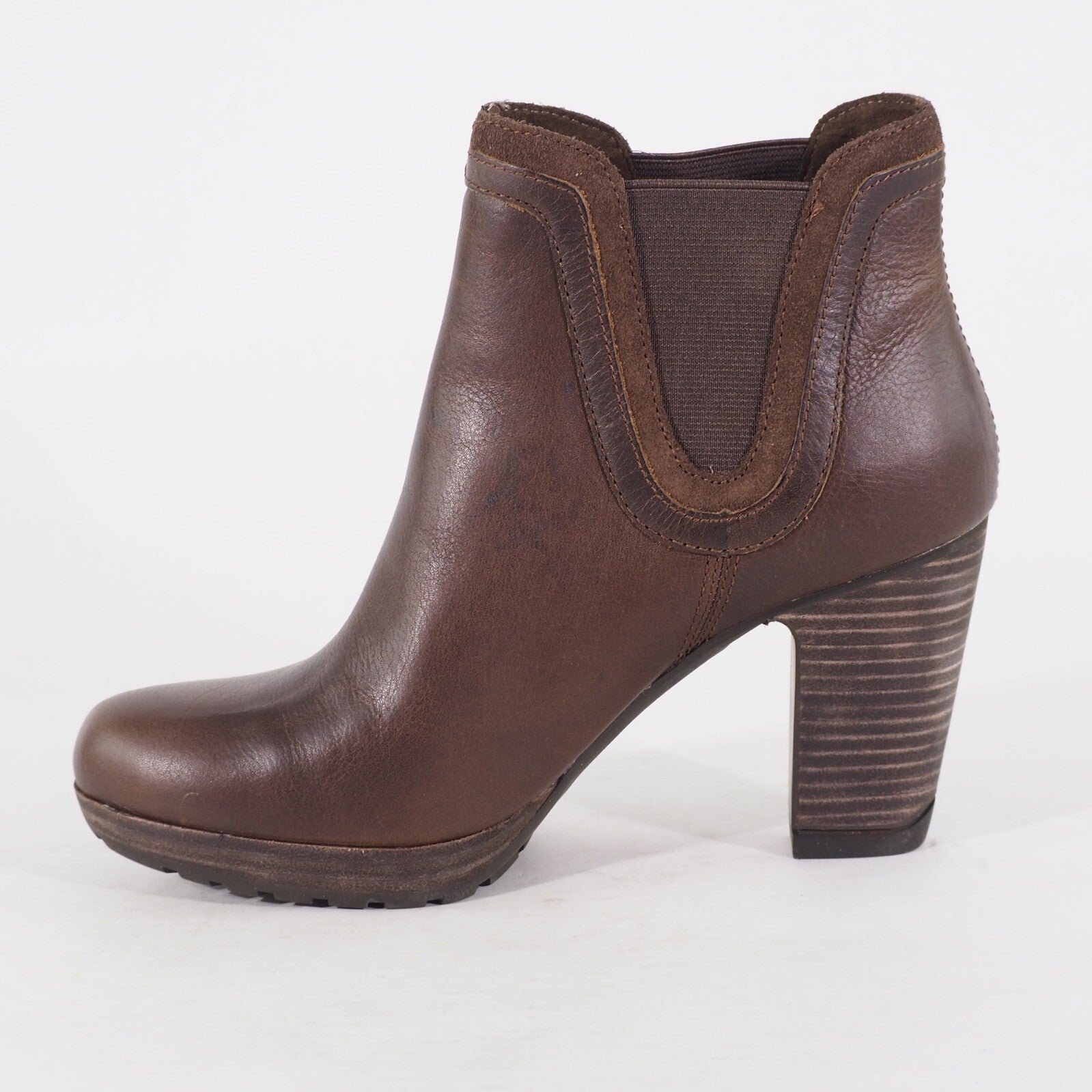 Womens Timberland EK Exetr Chelsea 8635A Brown Leather Pull On Walking Boots