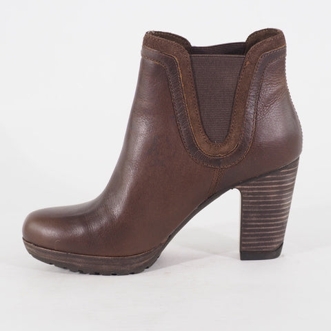 Womens Timberland EK Exetr Chelsea 8635A Brown Leather Pull On Walking Boots