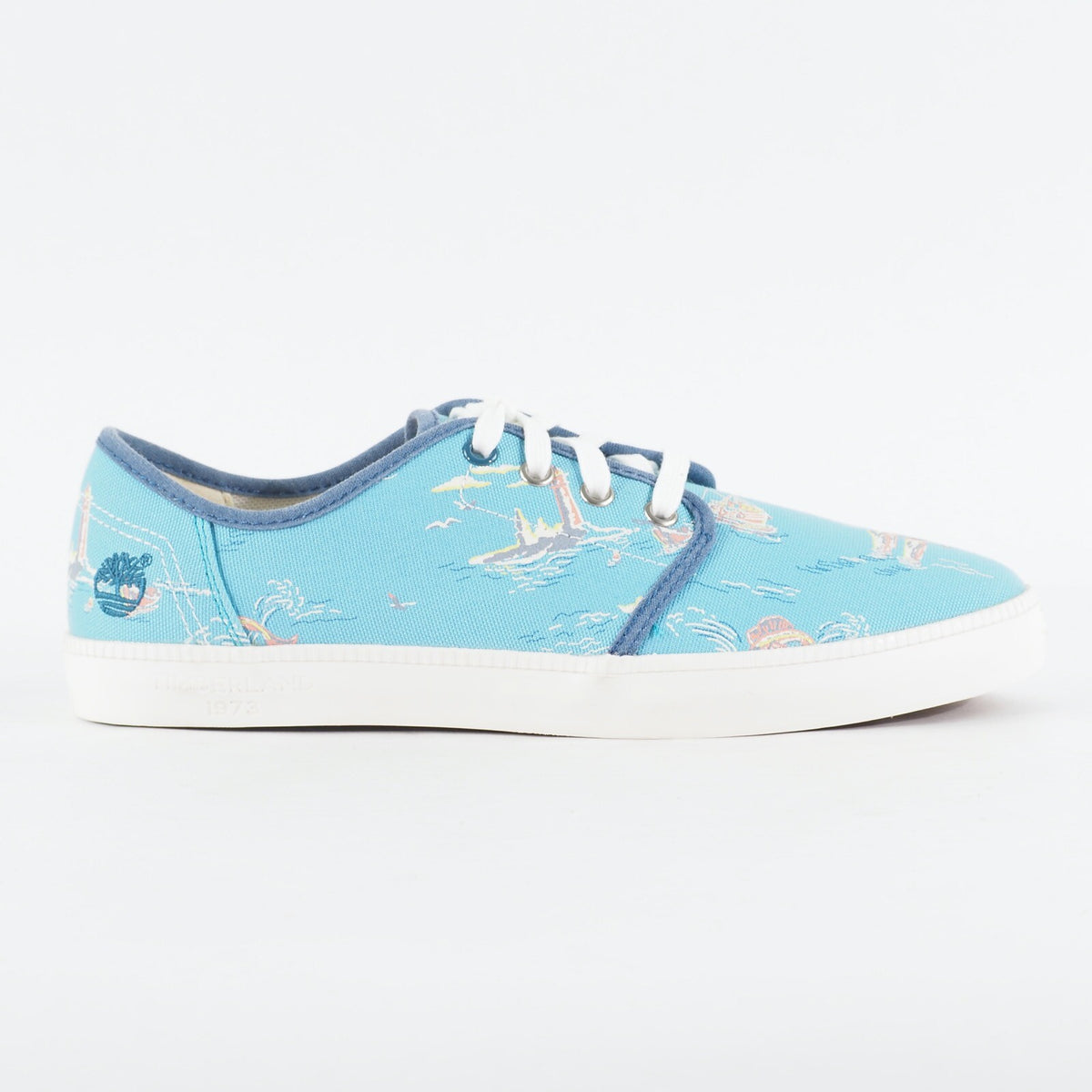 Mens Timberland Newport Bay A14WP Blue Ocean Graphic Canvas Lace Casual Trainers