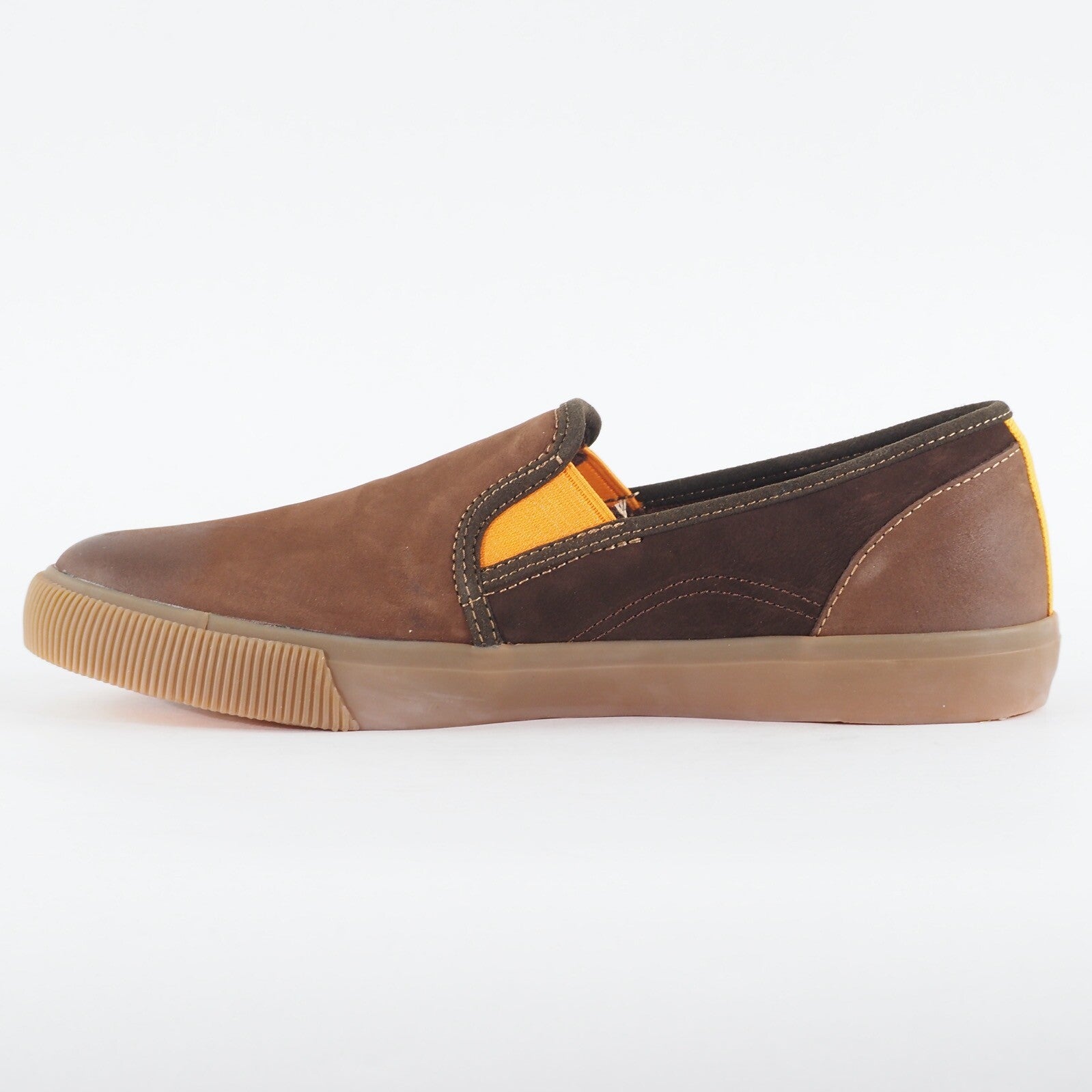 Mens Timberland Glastenbury A12OW Dark Brown Leather Slip On Casual Shoes