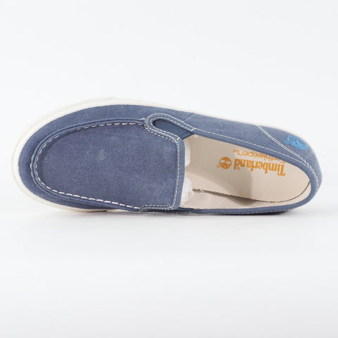 Mens Timberland Earthkeepers 9325B Navy Blue Canvas Slip On Casual Loafer Shoes
