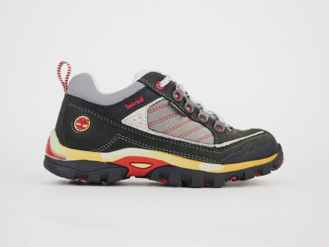 Boys Timberland HYPRTRL 58709 Red / Grey Leather Lace Up Kids Hiking Shoes UK 1