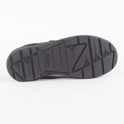 Boys Clarks Obie Play Black Leather Double Strap School Walking Shoes