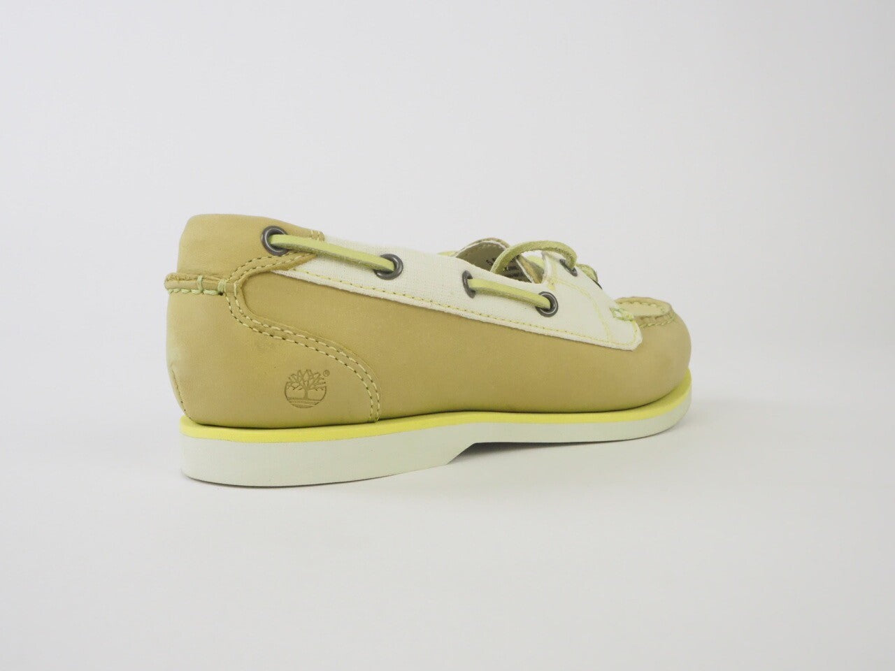 Womens Timberland Classic 2 Eye 27615 Green Leather Textile Boat Shoes