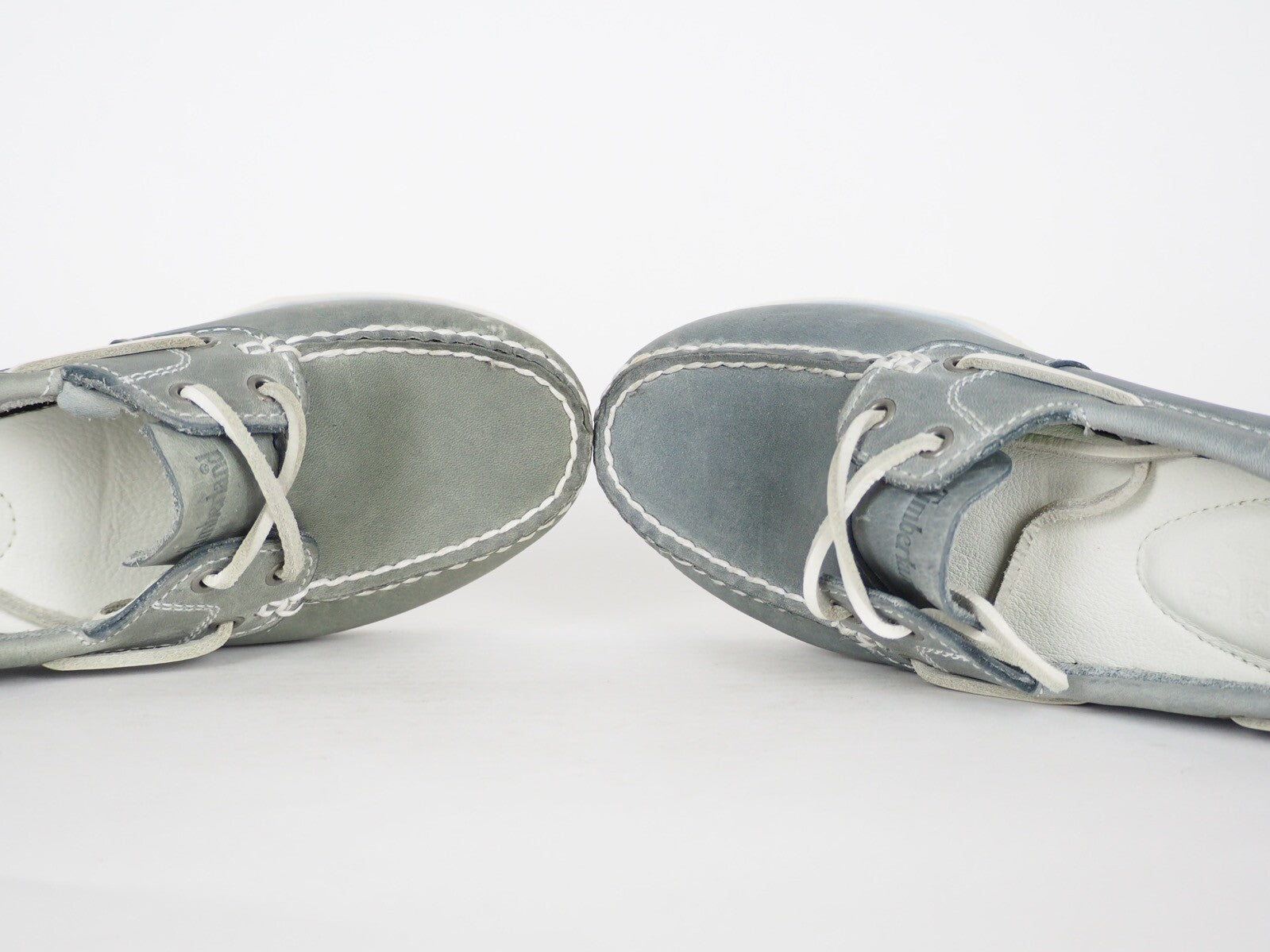 Womens Timberland EK Classic 2 Eye 3944R Blue Leather Boat Shoes UK 4