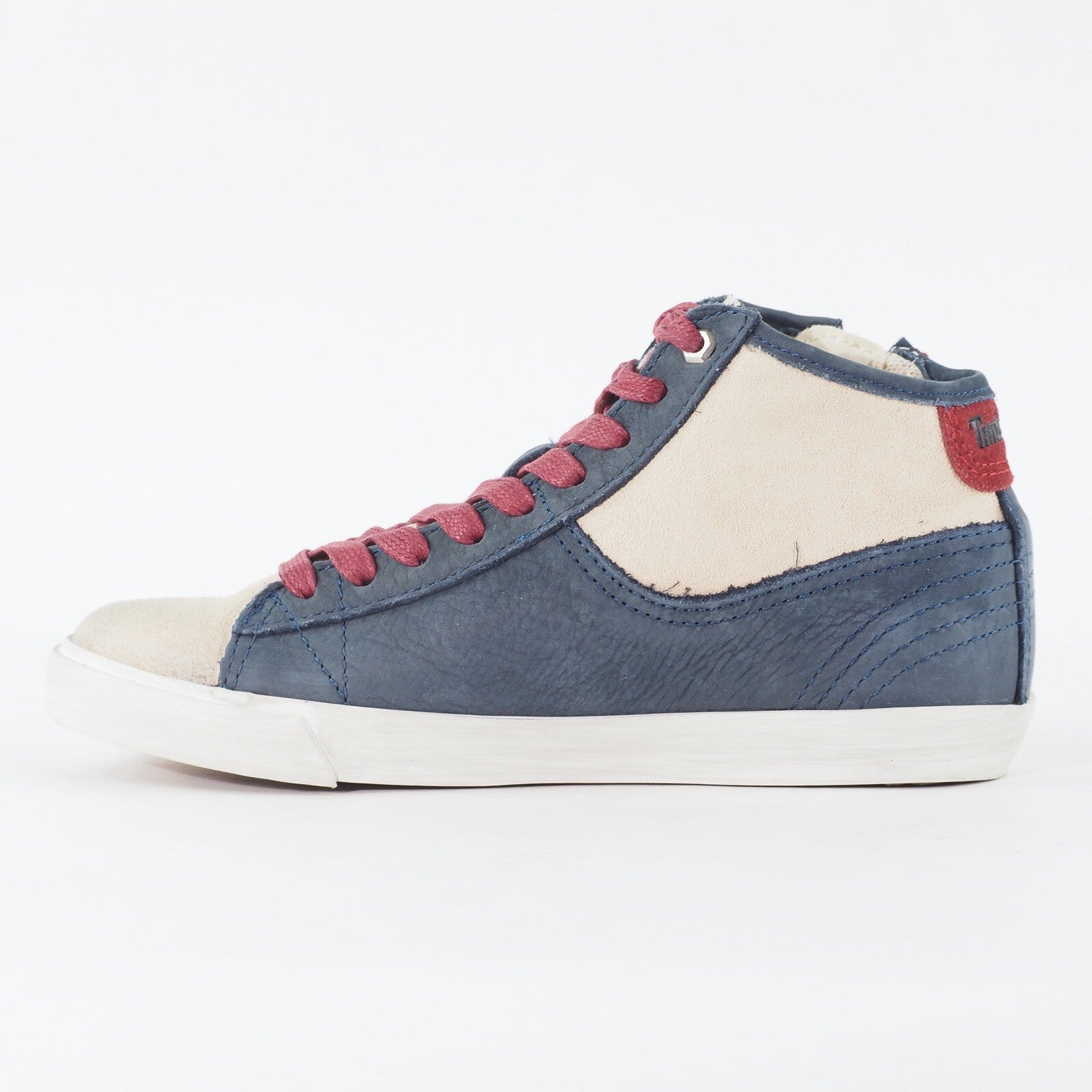 Womens Timberland EK Glastenbury Chukka 8666A Navy Off White Leather Zip Boots