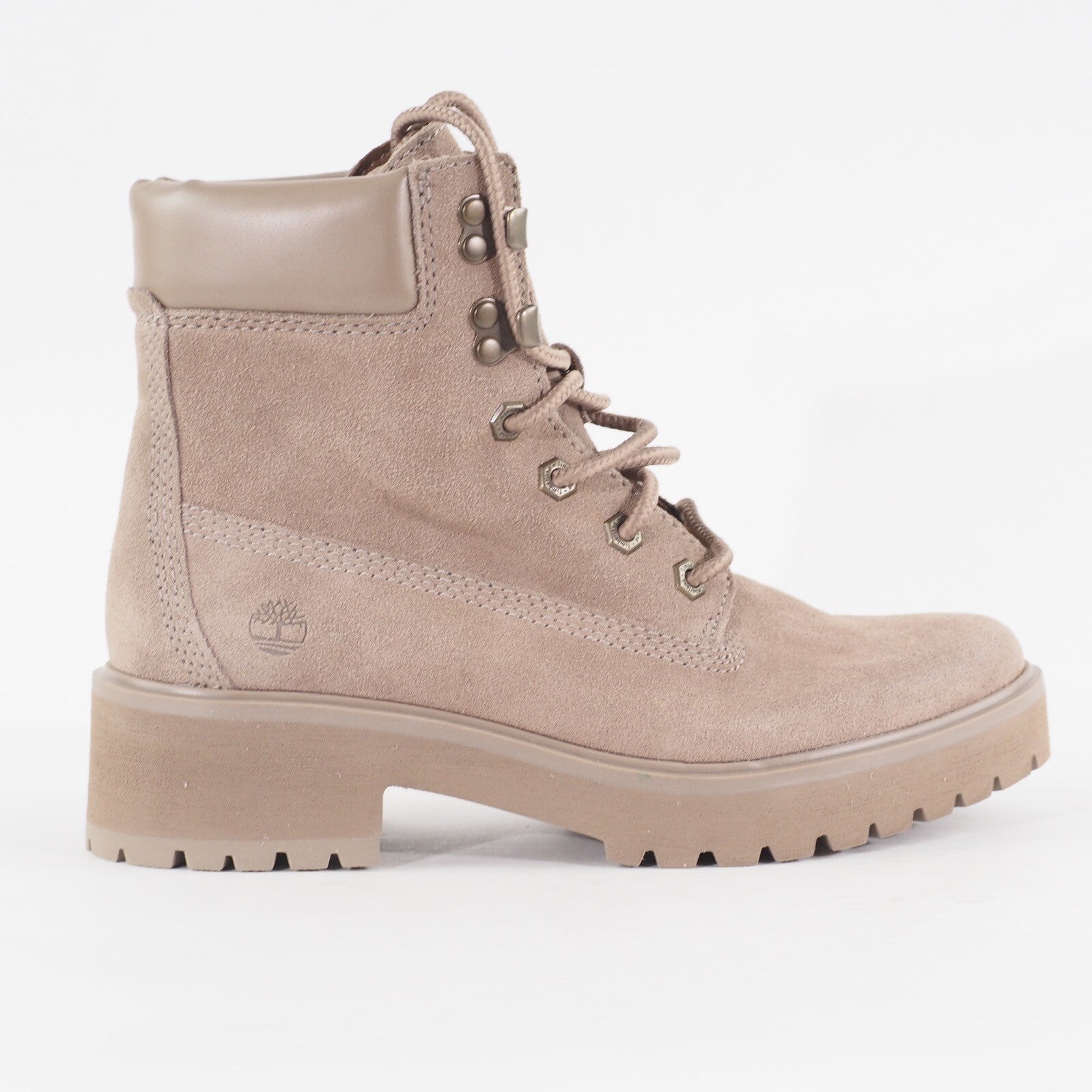 Womens Timberland Carnaby 6 Inch A1SKB Taupe Suede Lace Up Casual Walking Boots