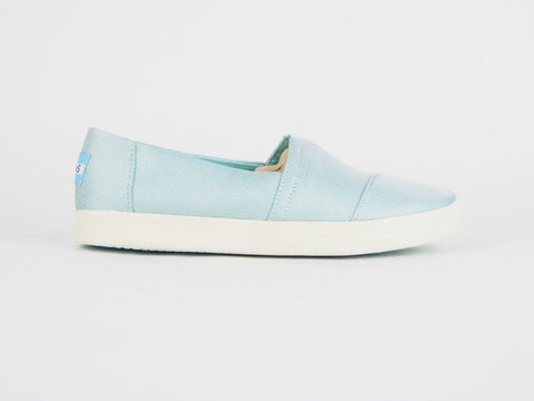 Womens Toms Avalon Turquoise Shiny Woven Flats Slip On Ladies Trainers Uk 4