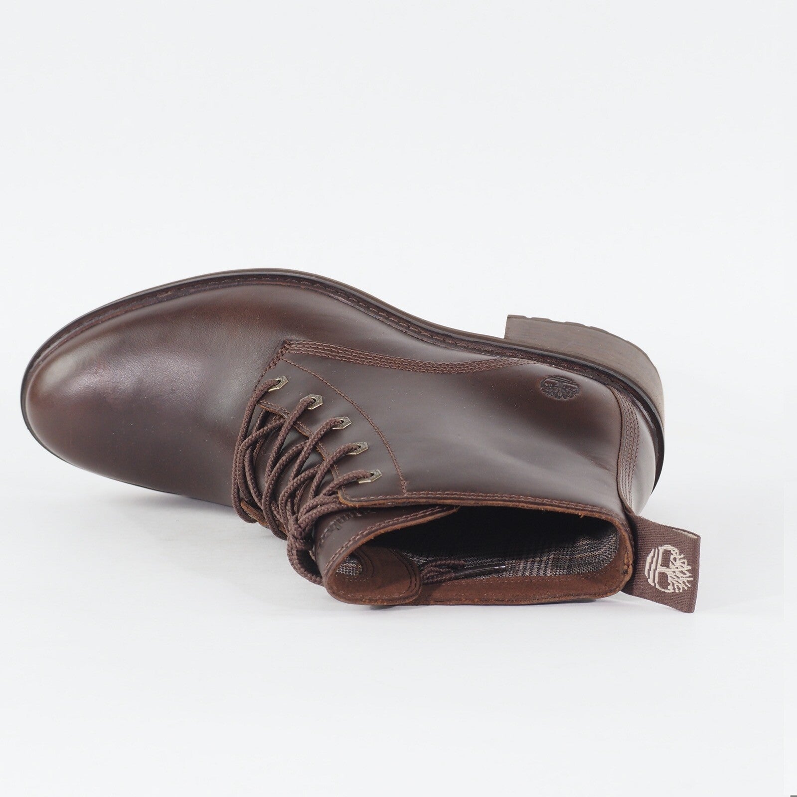 Womens Timberland Sienna High A21CY Brown Leather Lace Up Casual Ankle Boots