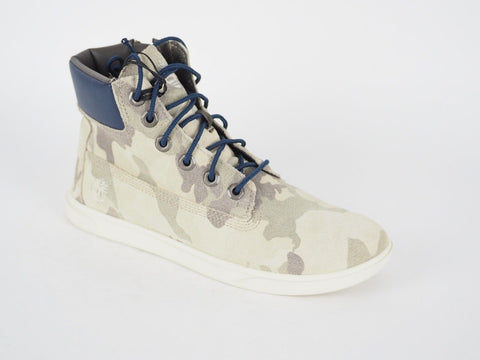 Juniors Timberland Groveton 6 In A15ZK Beige Leather Kids Boots Lace Up Trainers