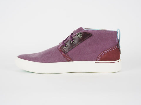 Womens Timberland Amherst A16WX Grape Wine Leather Casual Trainers Chukka Boots