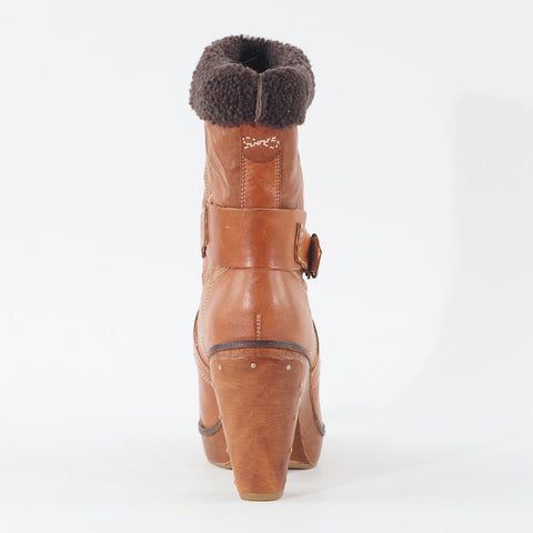 Womens Timberland Marge Wood 25679 Copper Brown Leather Casual Mid Heeled Boots